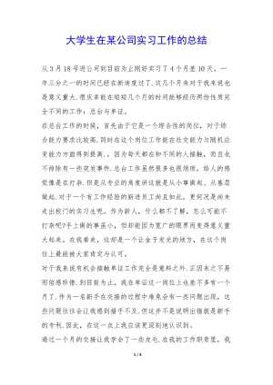 大學生在某公司實習工作的總結(jié)--預覽頁