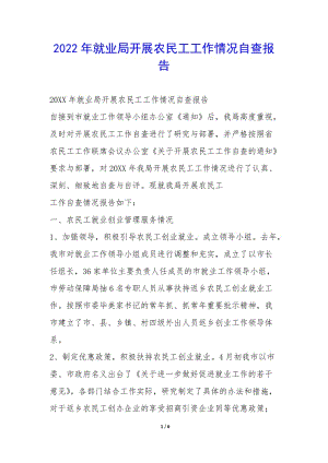 2022年就業(yè)局開展農(nóng)民工工作情況自查報(bào)告--展示頁