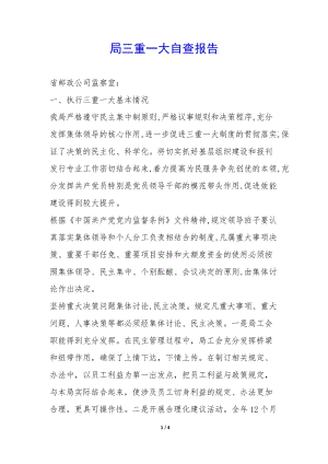 局三重一大自查報告--文庫吧資料