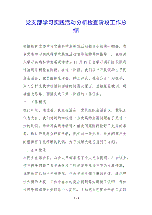 黨支部學(xué)習(xí)實(shí)踐活動(dòng)分析檢查階段工作總結(jié)-(文件)