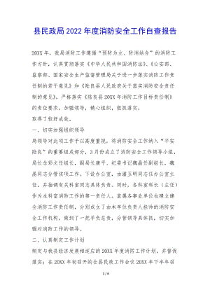 縣民政局2022年度消防安全工作自查報告--資料下載頁