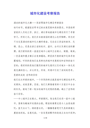 城市化建設(shè)考察報(bào)告--預(yù)覽頁(yè)