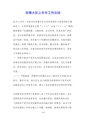 防暴大隊上半年工作總結(jié)--全文預(yù)覽