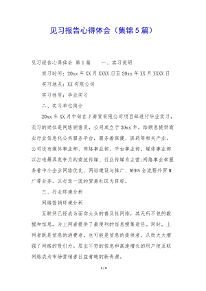 見(jiàn)習(xí)報(bào)告心得體會(huì)(集錦5篇)(文件)
