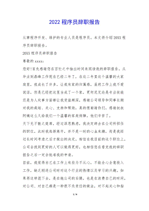 2022程序員辭職報告-(文件)