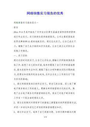 網(wǎng)絡(luò)銷售實(shí)習(xí)報(bào)告的優(yōu)秀-(文件)