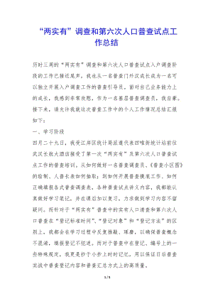 “兩實有”調(diào)查和第六次人口普查試點工作總結(jié)-(編輯修改稿)