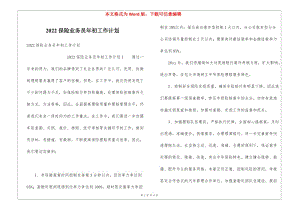 2022保險業(yè)務(wù)員年初工作計劃(文件)