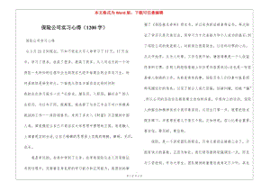 保險公司實(shí)習(xí)心得(1200字)-文庫吧