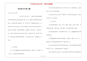 專(zhuān)業(yè)實(shí)習(xí)計(jì)劃4篇-文庫(kù)吧資料