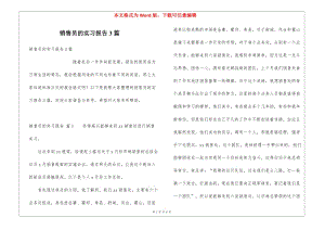 銷售員的實習報告3篇(已修改)
