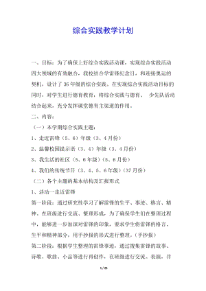 綜合實(shí)踐教學(xué)計(jì)劃(文件)