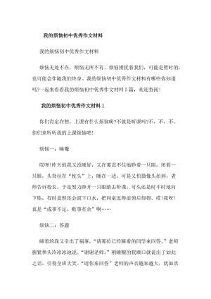 我的煩惱初中優(yōu)秀作文材料(更新版)